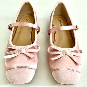C. PARAVANO, Clara Bow Knot Mary Jane Ballerina Square Toe Shoes, Sz 38.5, NWOB